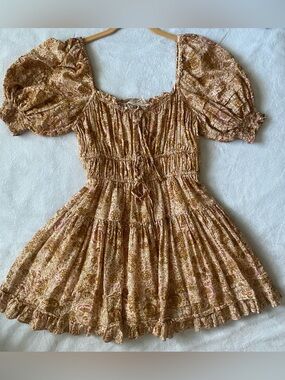 Ulla Johnson Juniper Dress Floral Puff Sleeve Smocked Mini Dress Size 6